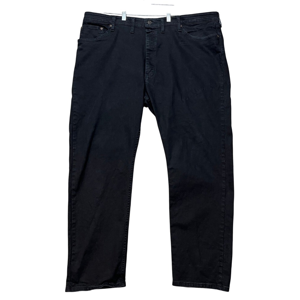 Wrangler Authentics Jeans Men 42x30 Black Straight Leg Denim Stretch Waistband